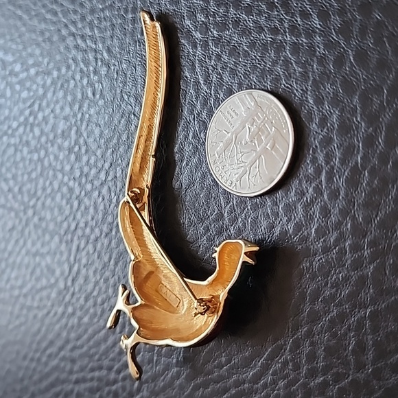 VTG Swarovski Colorful Bird Brooch with Gold Accents - Picture 8 of 8